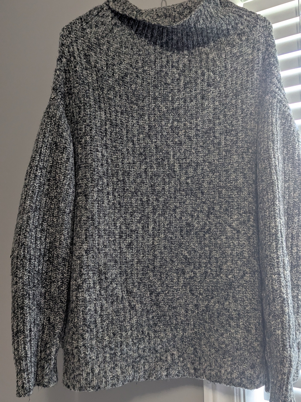 Cozy Grey Marled Turtleneck Sweater